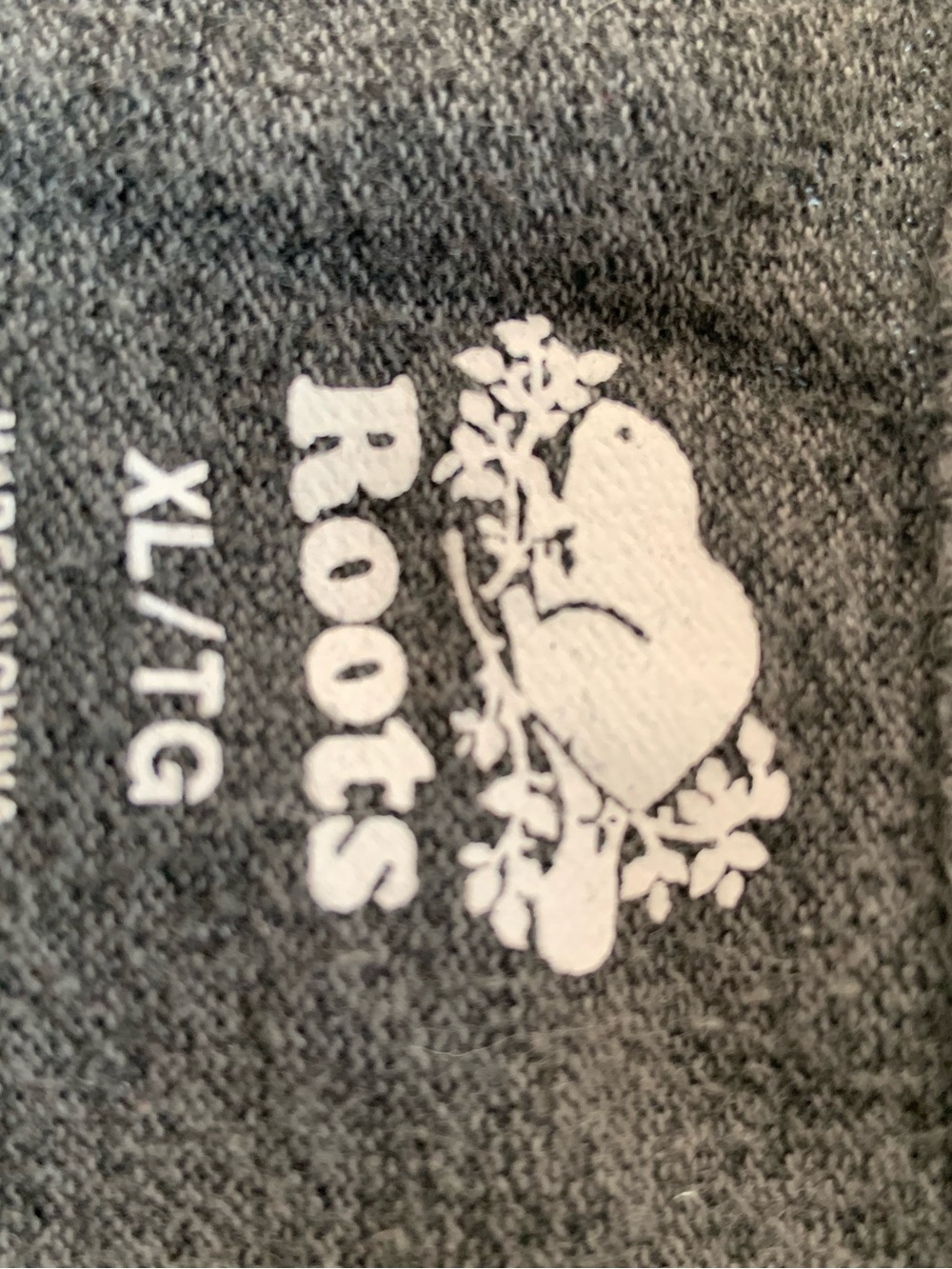 Roots Dark Gray Heather Tee with White Beaver Logo - Picture 3 of 4